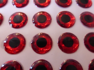 3-D Fish Augen 6 mm Red